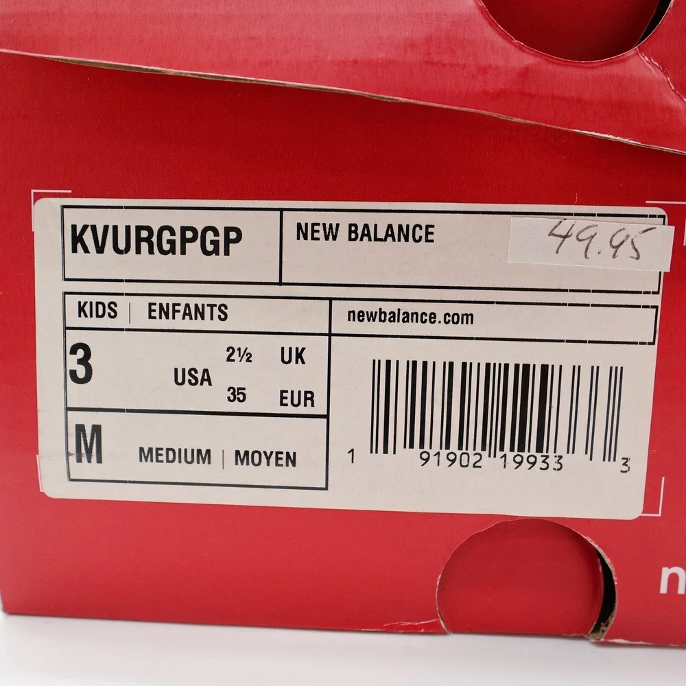 New Balance FuelCore Urge Kids Size 3 Pink Mesh Hook Loop Running Shoes KVURGPGP
